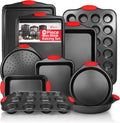 PERLLI Non-Stick 10-Piece Baking Pan Set - Complete Bakeware Kit
