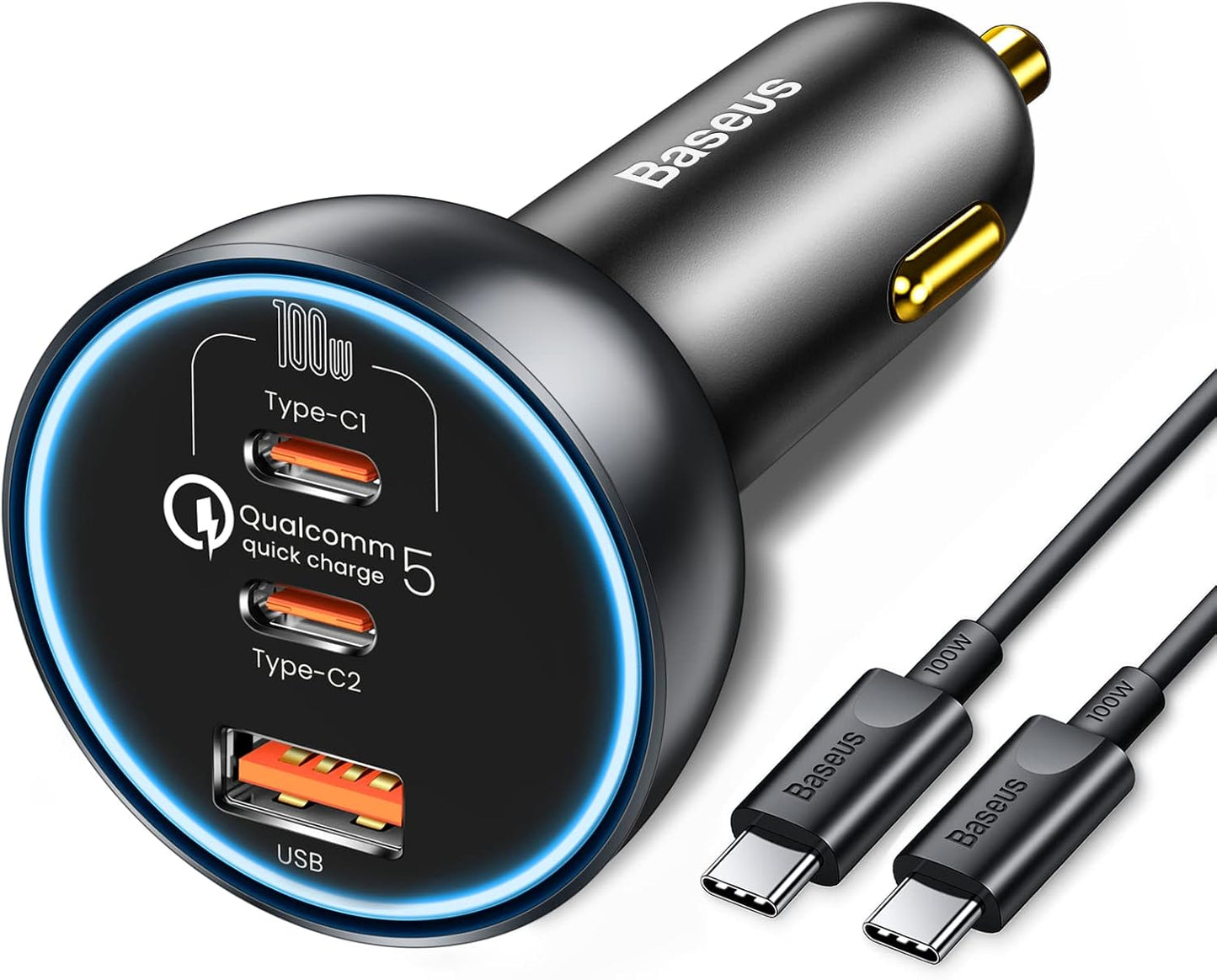 Super Fast 160W Baseus Car Charger for iPhone & Samsung