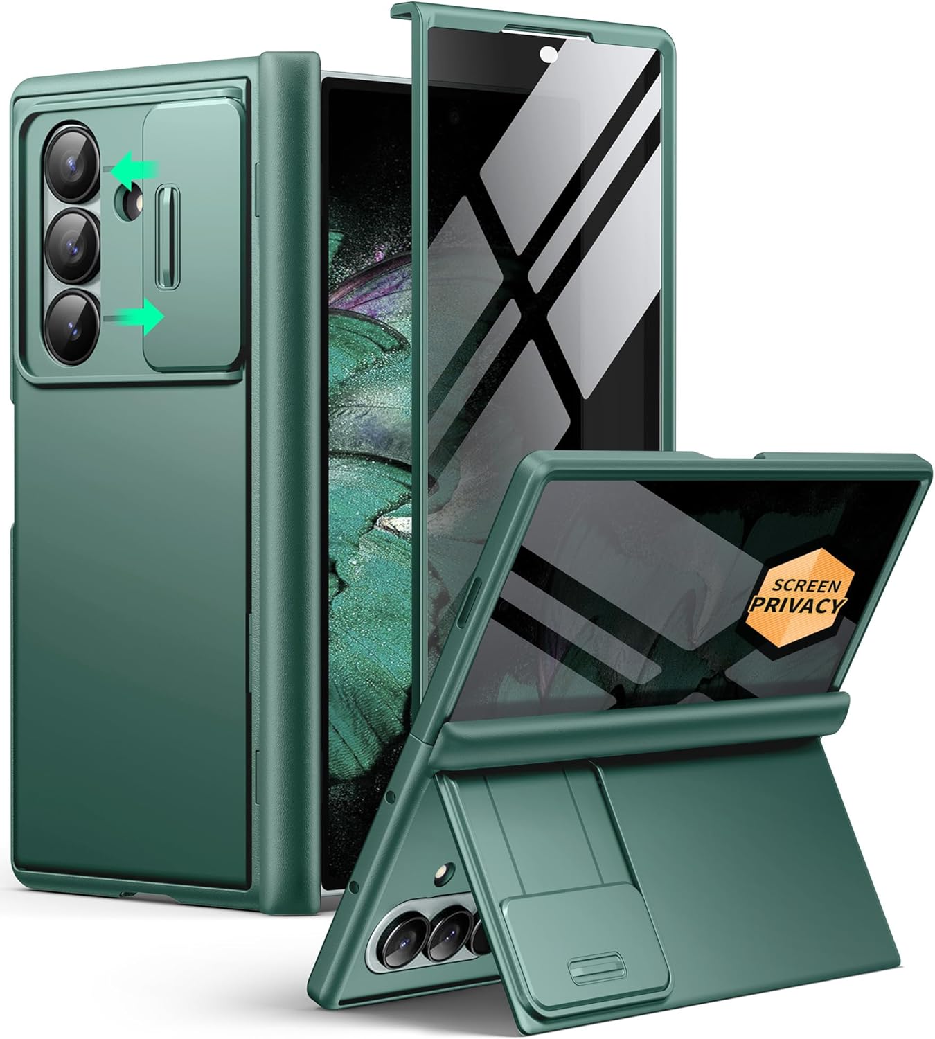 BERFY Z Fold 7 Case with Privacy Screen Protector & Kickstand