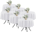 White Round Table Clothes 70in 6 Pack - Stain Resistant