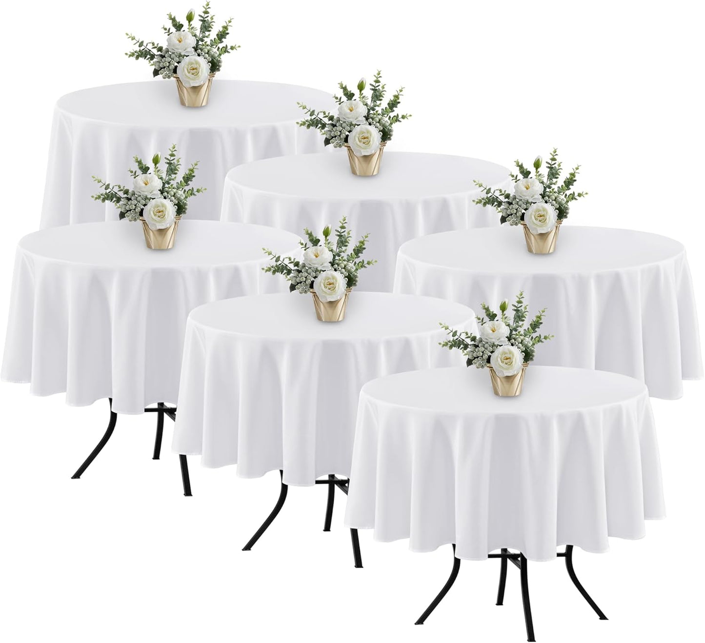 Fitable 6 Pack White Round Table Clothes - Perfect for Any Occasion