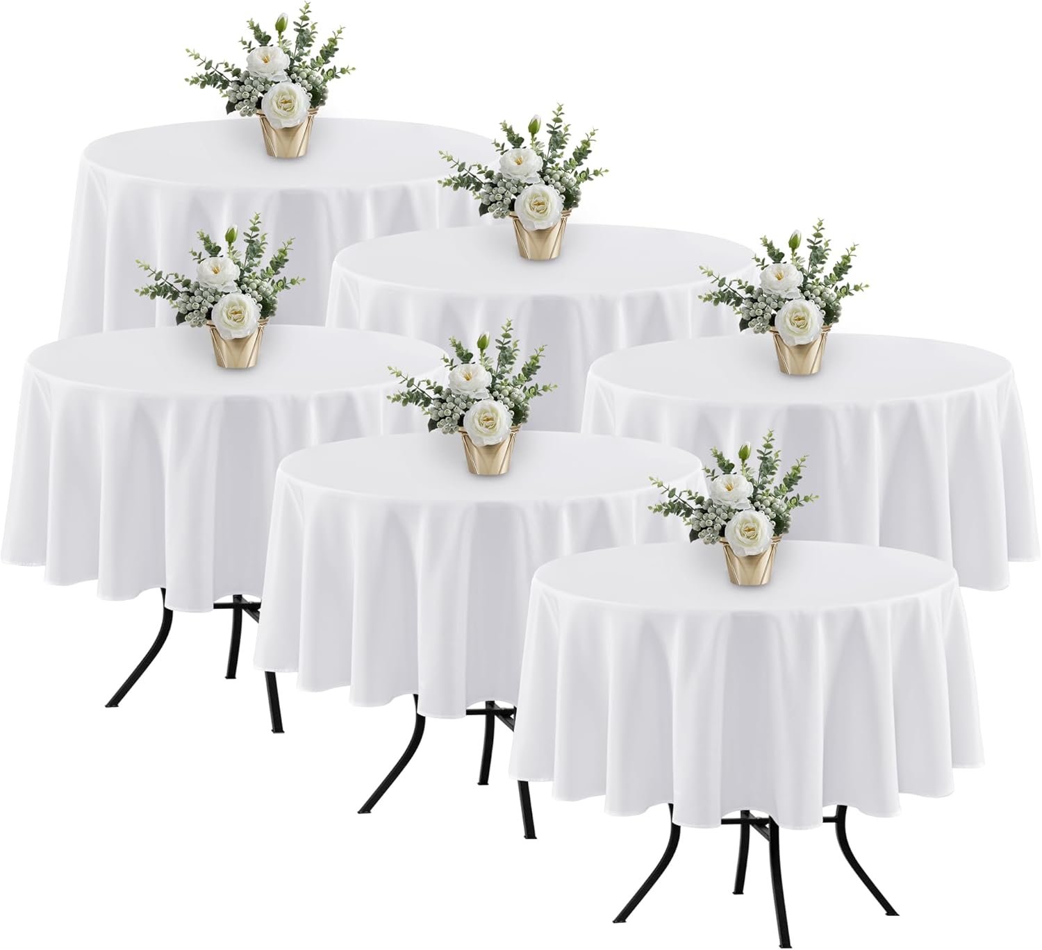 Fitable 6 Pack White Round Table Clothes - Perfect for Any Occasion