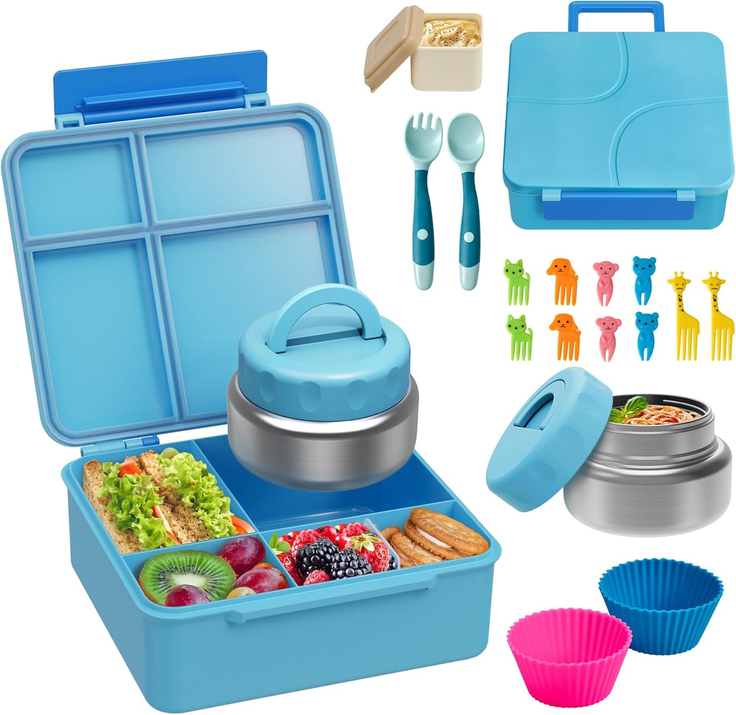 Bento Lunch Box with Soup Thermo for Kids - Leakproof Design