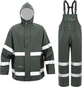 Rain Suit For Men & Women Waterproof Heavy Duty Rain Gear - Reflective
