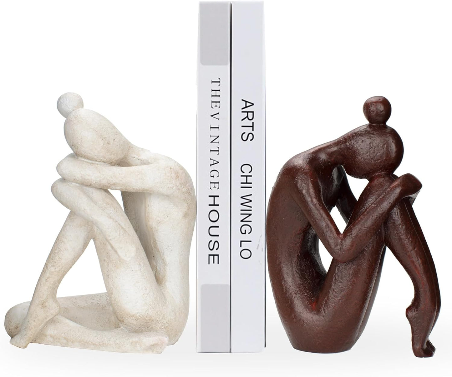 Decorative Bookends for Shelves - Unique Meditation Girl Statues