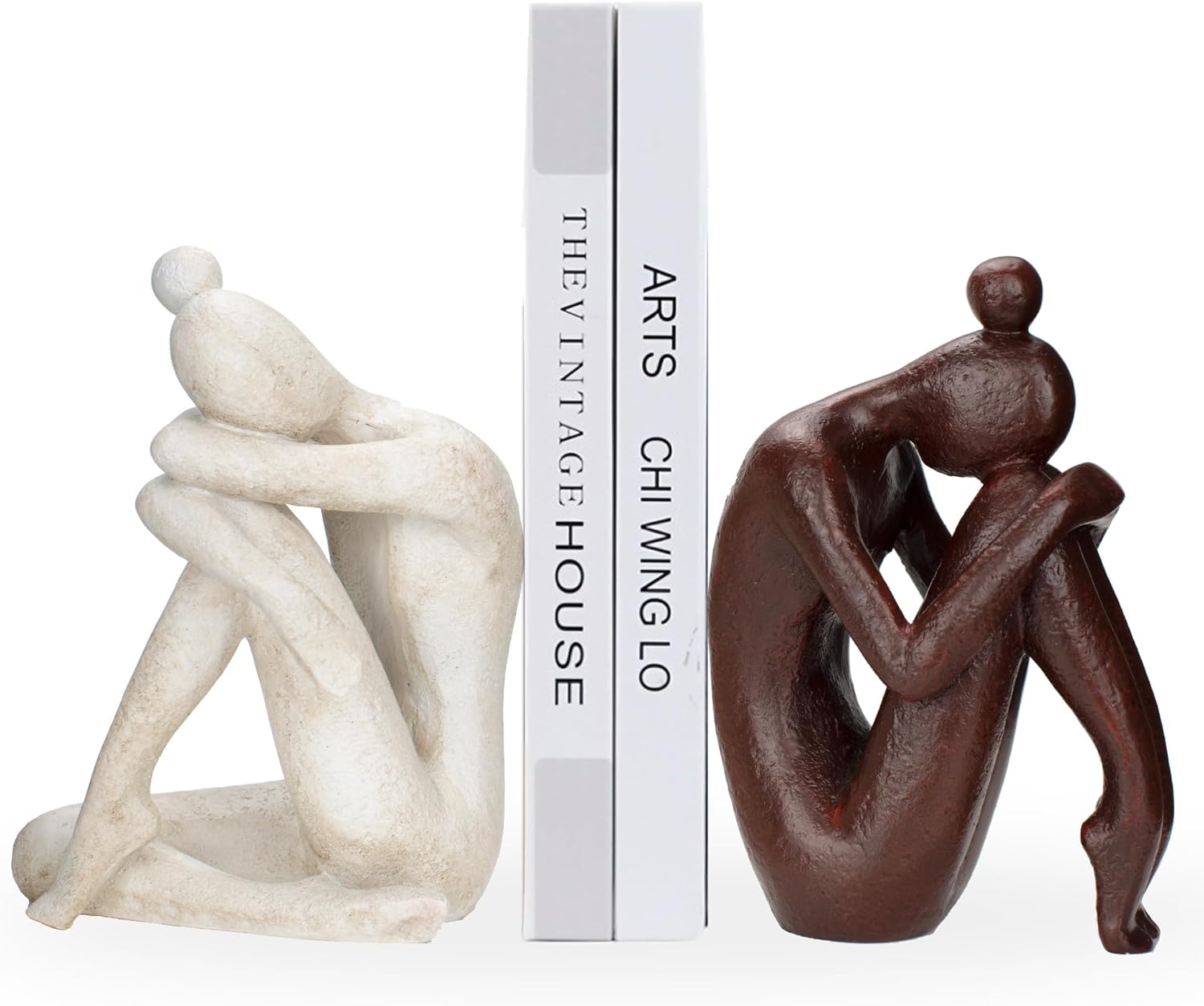 Decorative Bookends for Shelves - Unique Meditation Girl Statues