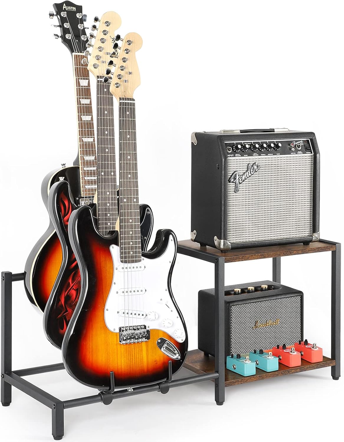 Bikoney 3-Piece Guitar Rack - Amp Support & Adjustable Holders