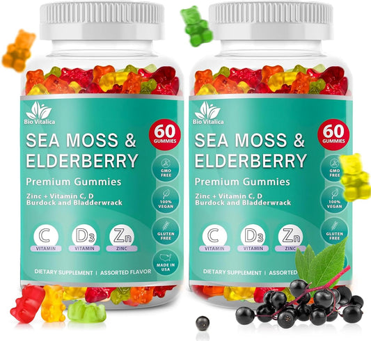 Sea Moss Gummies with Elderberry for Immunity and Detox