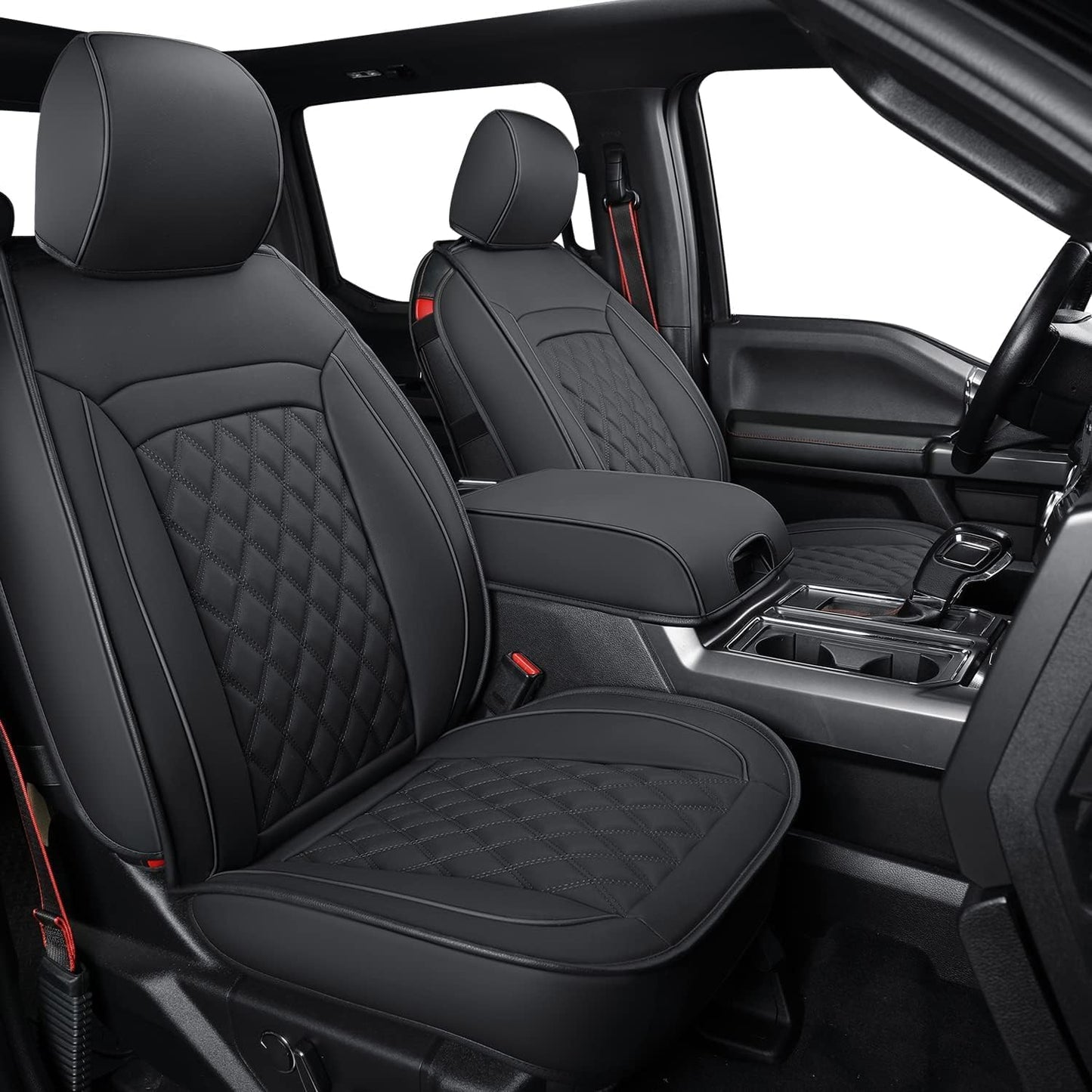 LUCKYMAN CLUB F150 Faux Leather Seat Covers for 2015-2025 F150