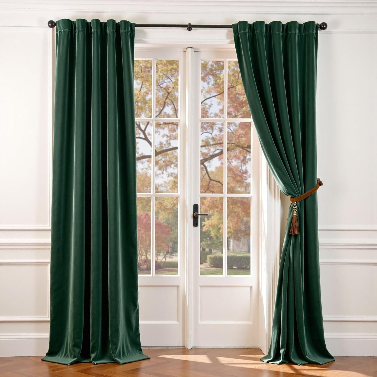 Lazzzy Emerald Green Velvet Curtains for Luxurious Living Spaces