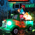 7.5ft Long Halloween Inflatable Ghost Car with LED Lights - Yard Decor