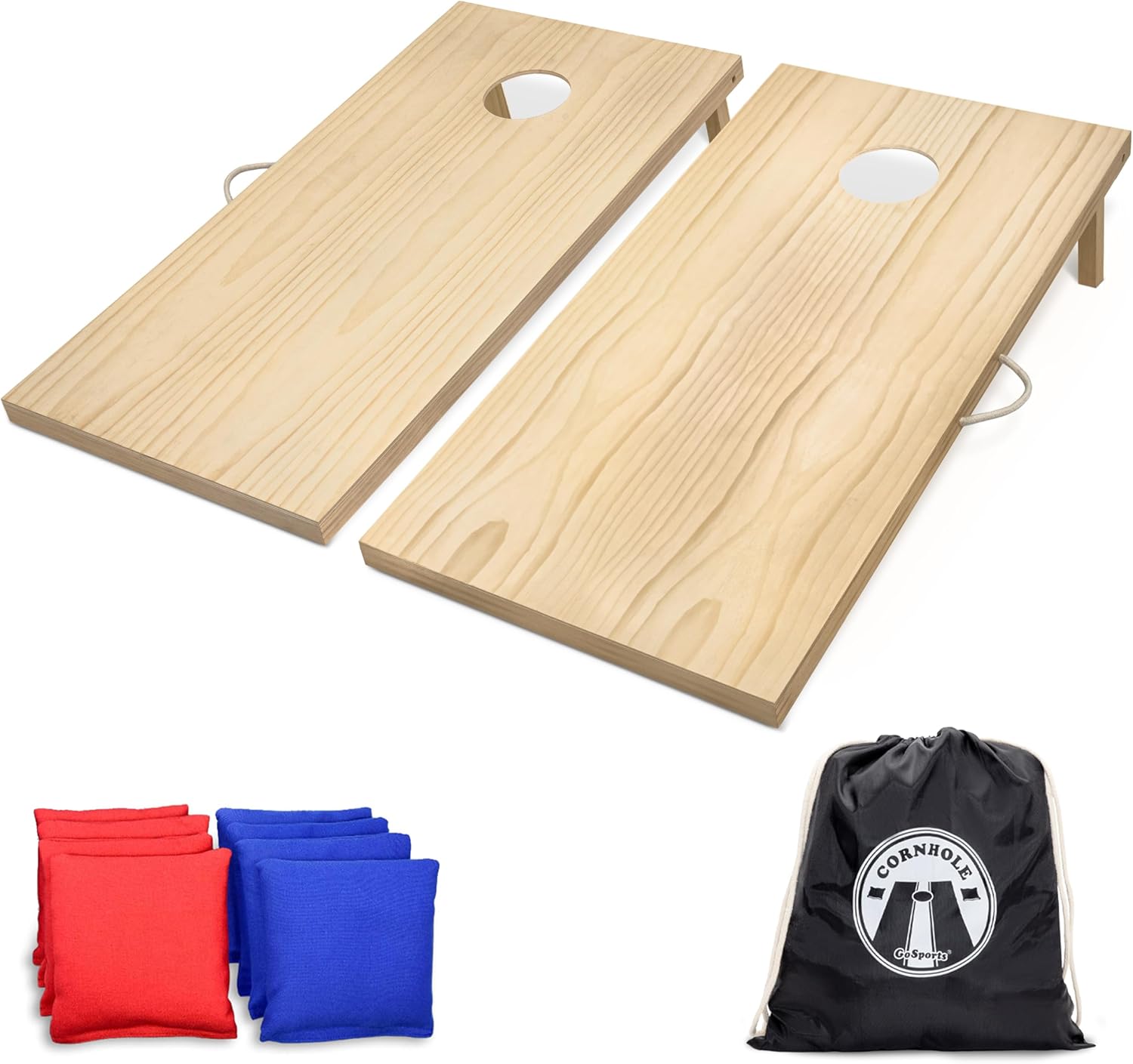 GoSports 4 x 2 ft Classic Wooden Cornhole Board Set for Fun