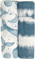 Crane Baby 100% Cotton Muslin Swaddle Blanket Set of 2 - Soft