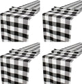 Buffalo Plaid Table Runners 4 Pack - 13in x 108in Black & White
