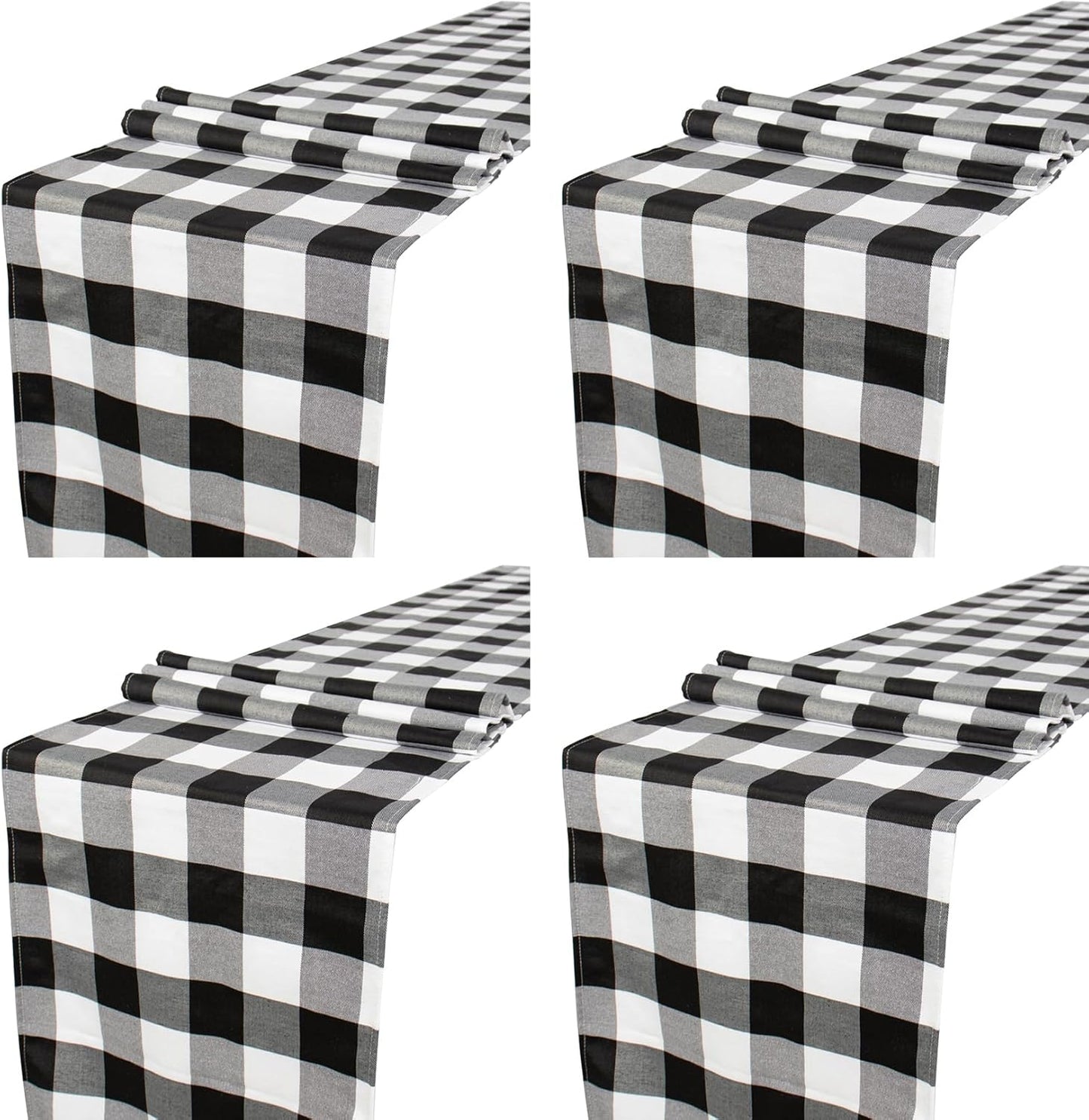 Checkered Table Runners - 4 Pack Buffalo Plaid 108 Inch
