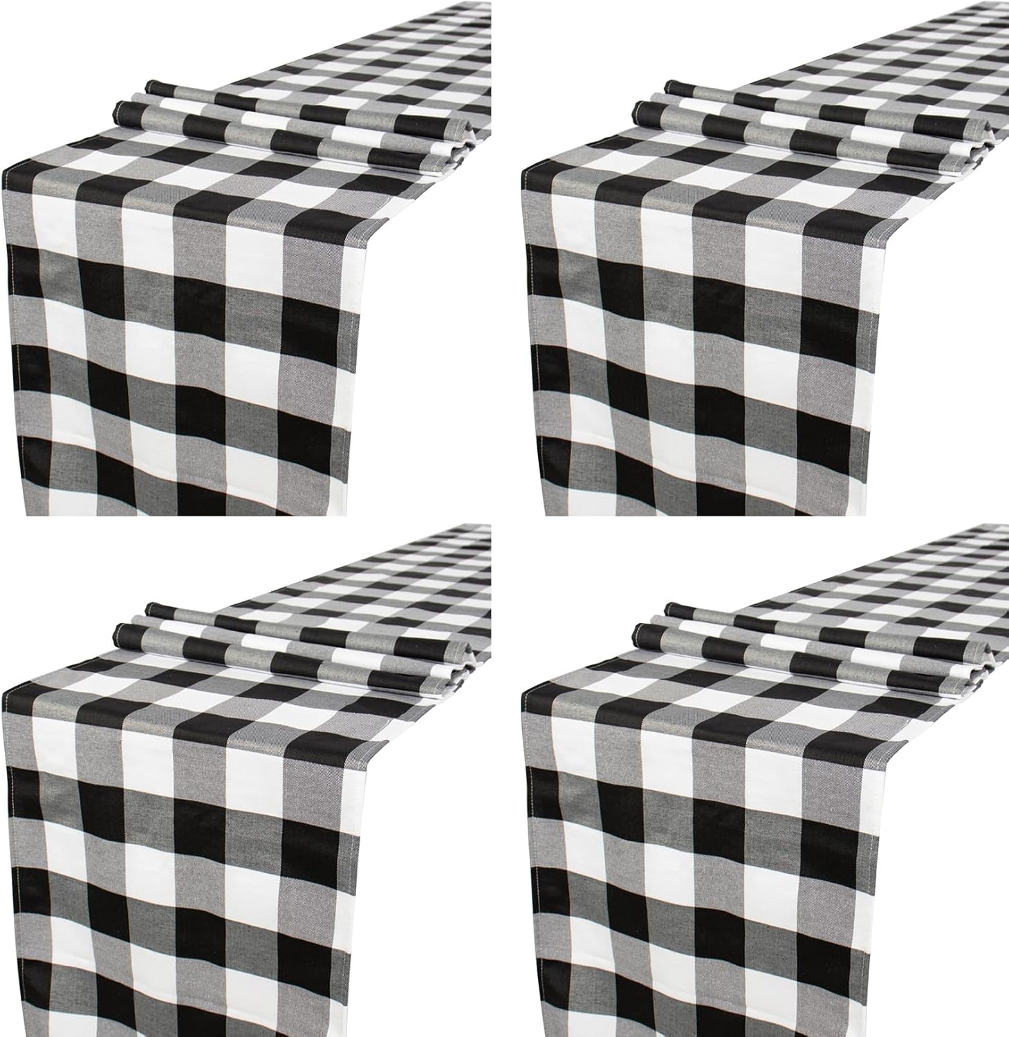 Checkered Table Runners - 4 Pack Buffalo Plaid 108 Inch