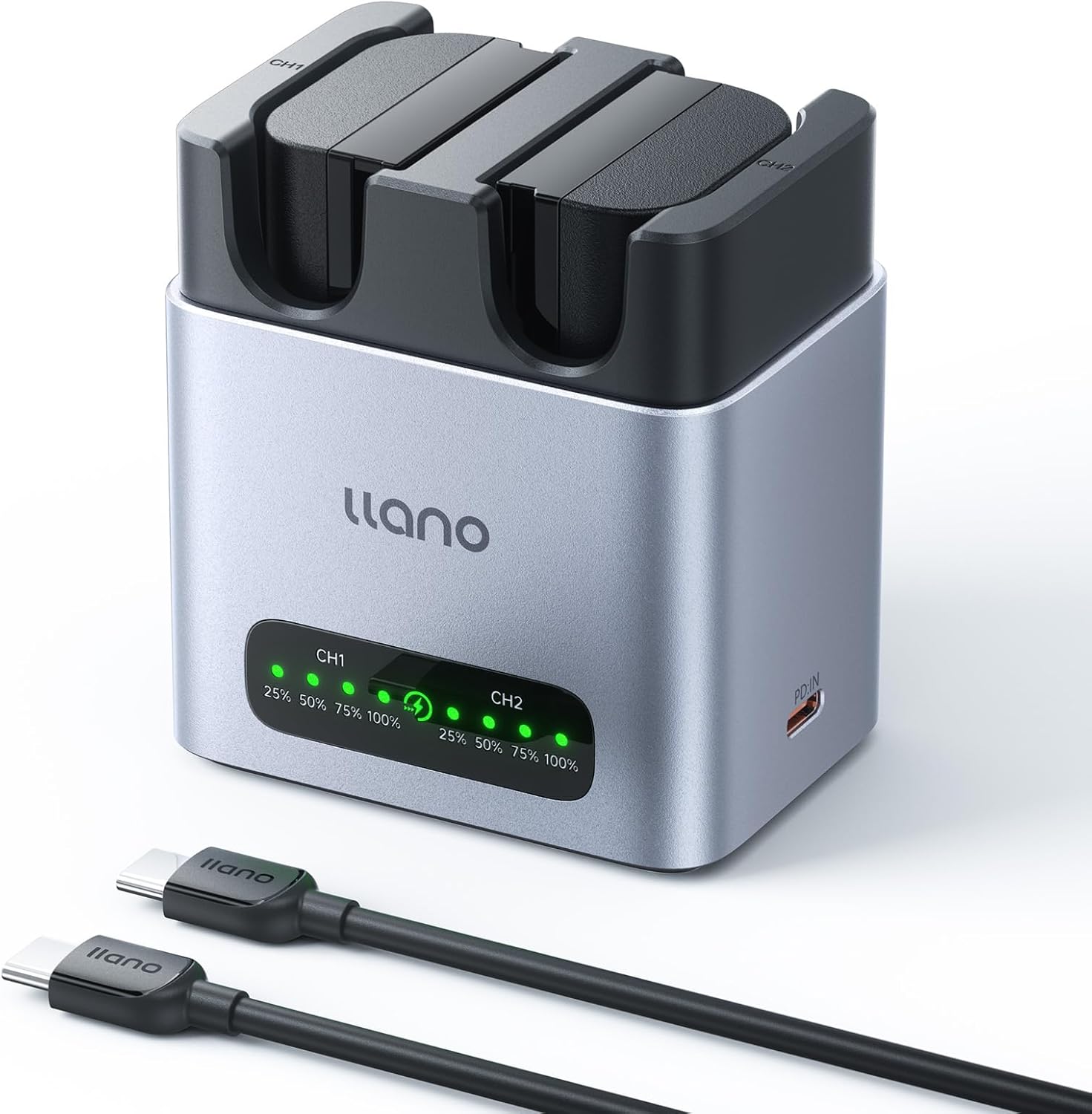 llano 2 Pack 2400mAH LP-E6NH Battery & Fast Charger Set