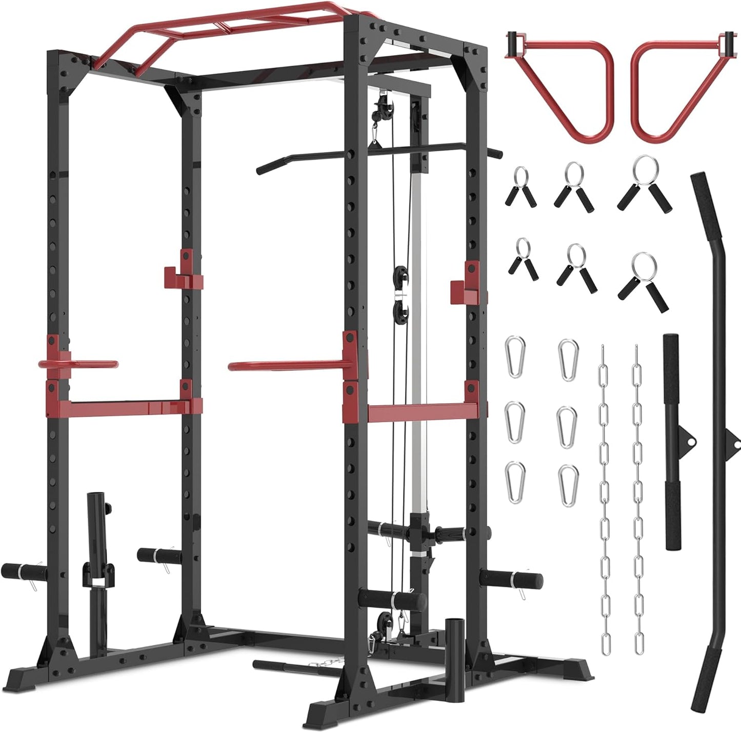 Fitness Reality Power Cage Squat Rack for Home Gym Training