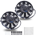 7 Inch Black Universal Slim Fan Push Pull Electric Radiator 12V 80W