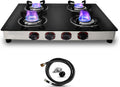 Gas Stove with 4 Burner Propane Cooktop - Portable Stainless 4-Burner