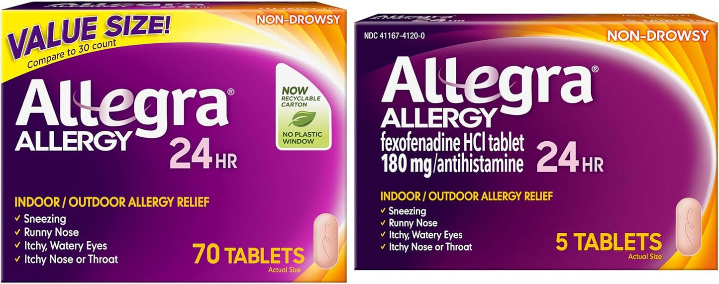 Allegra Adult 24-Hour Allergy Relief Tablets for Fast Relief