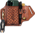Tourbn Leather Cell Phone Holster with Belt Loop - Classic Brown