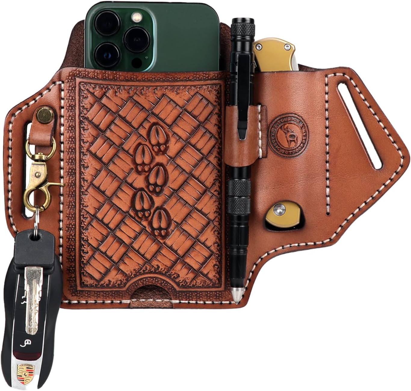 Tourbn Leather Cell Phone Holster with Belt Loop for Men