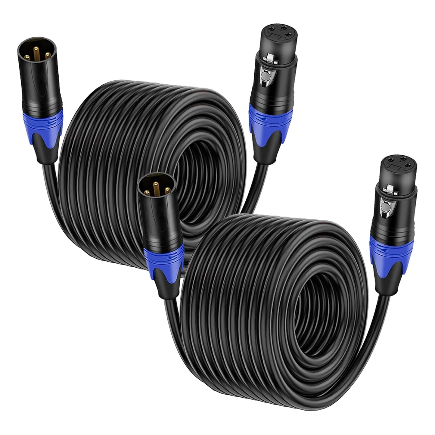 Professional Balanced XLR Male to Female Cable 100 FT 2 Pack
