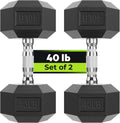 Hex Dumbbell Set 2.5-65 lb - Rubber Encased Hex Weights for Home