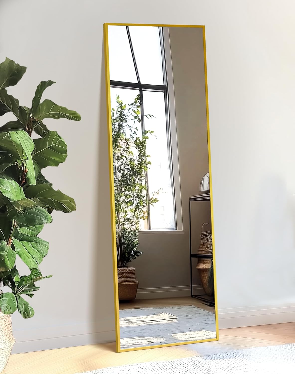 Standing Mirror Full Length Mirror with Aluminium Frame for Home