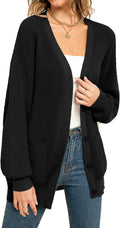 Women's 100% Cotton Cardigan Oversized Knit with Pockets - Cozy