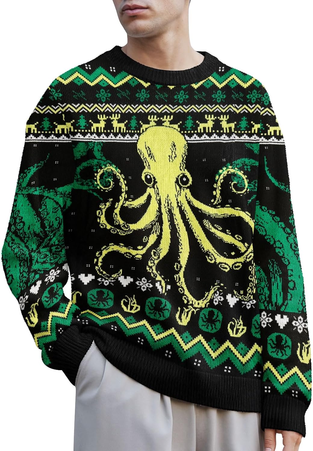 Funny Ugly Christmas Sweater for Men and Women, Holiday Pullover
