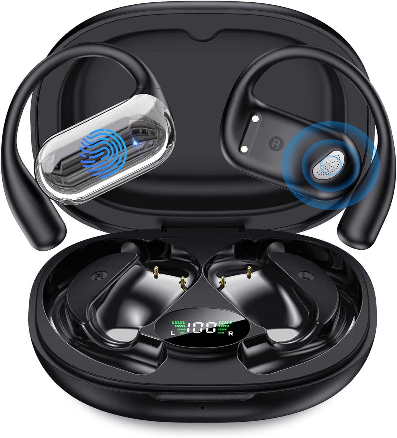 Open Ear Bluetooth 5.4 Earbuds with 50H Playtime and Comfort
