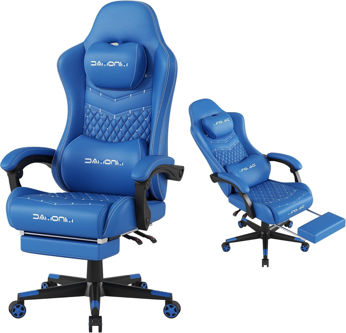 Gaming Chair with Footrest and Lumbar Support for Adults