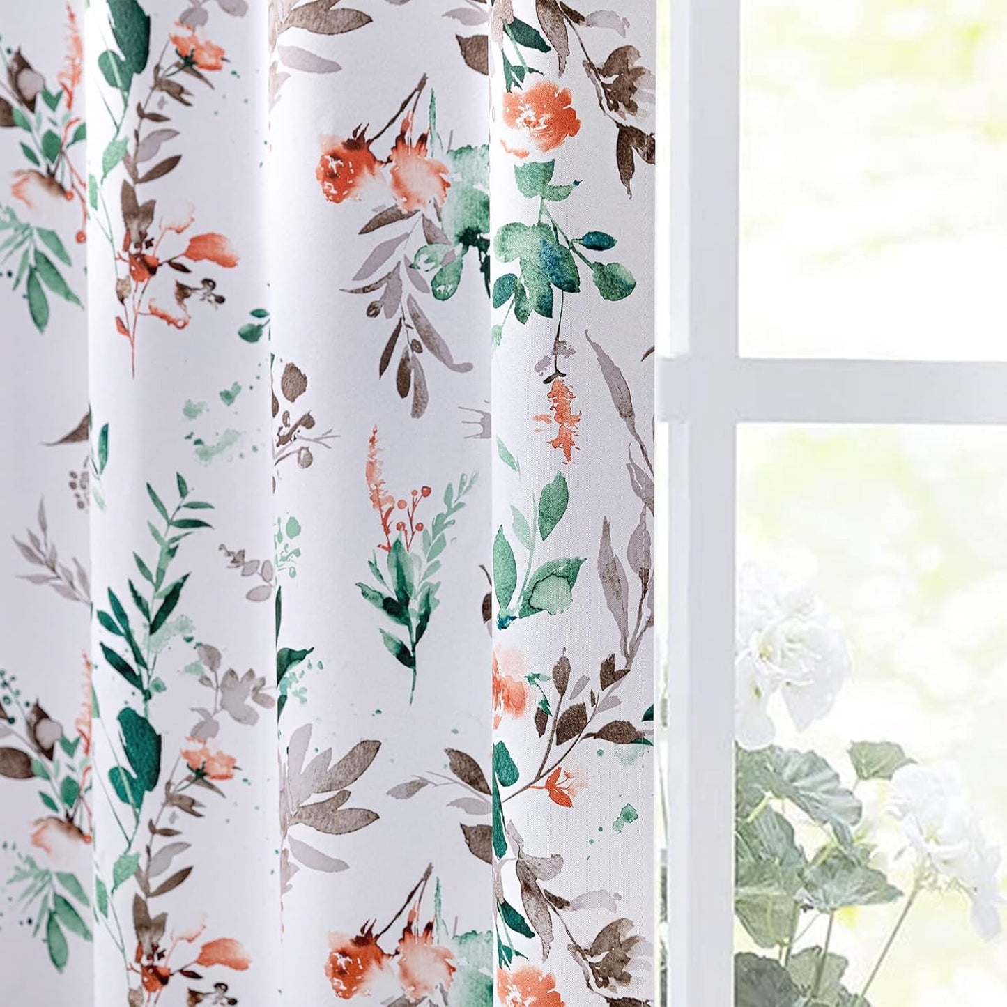 MYSKY HOME Fall Curtains for Living Room - Floral Darkening Panels