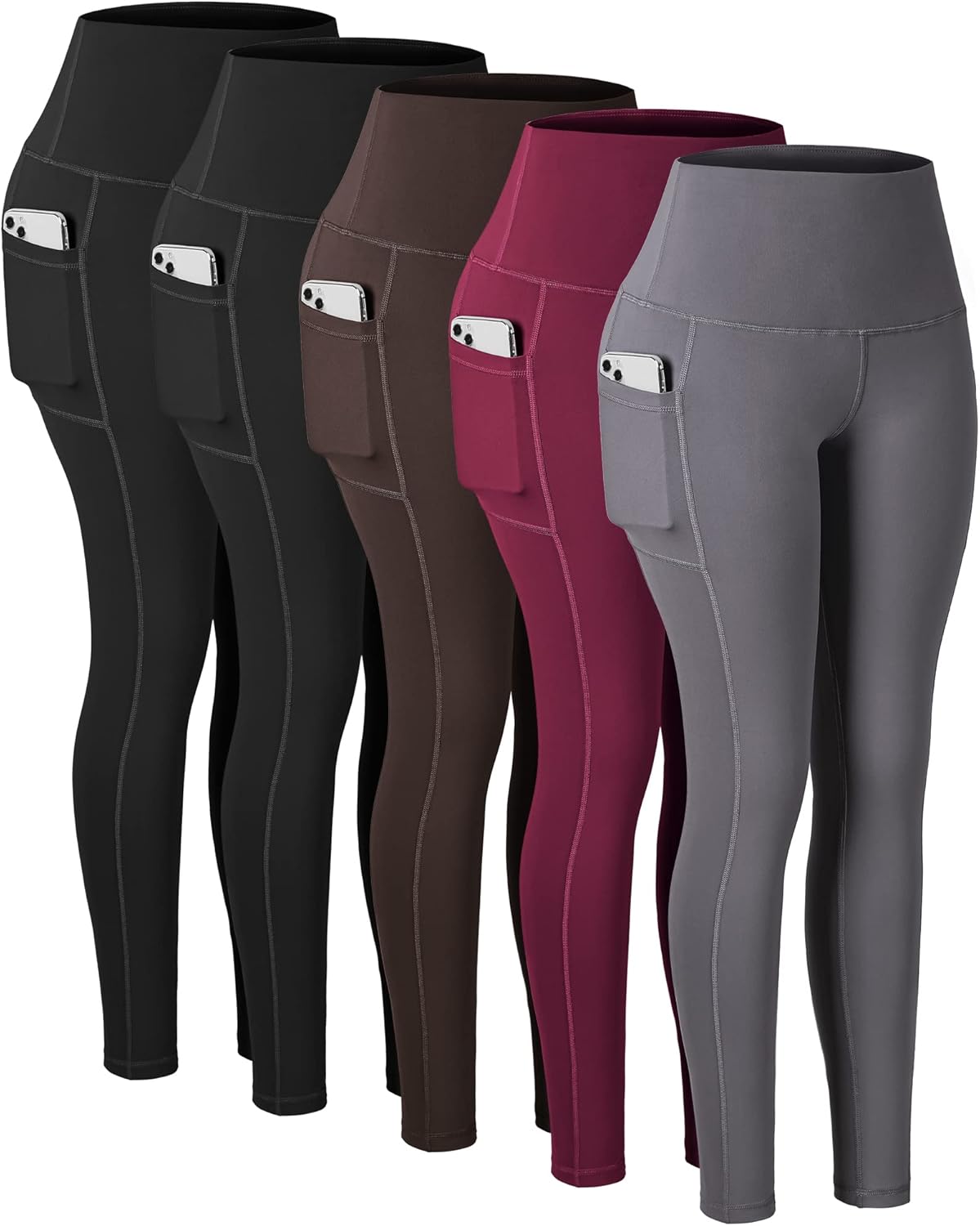 High Waisted Tummy Control Leggings with Pockets for Women