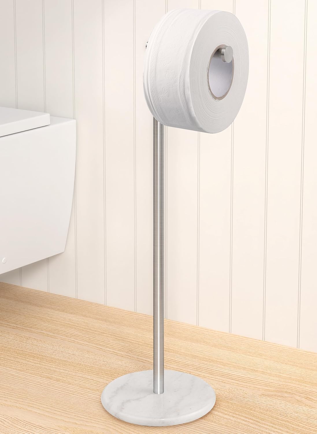 KES Extra High Toilet Paper Holder with Marble Base for Comfort