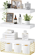 Bathroom Shelves Over Toilet Floating Shelf Set of 3 - Modern Storage