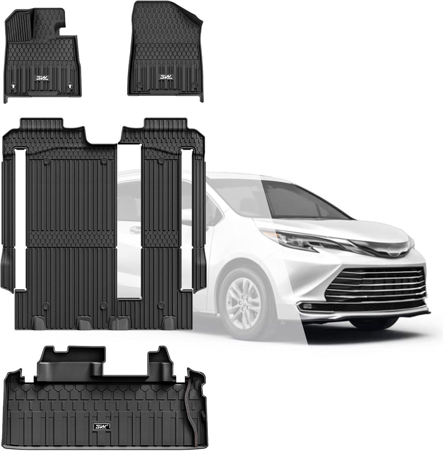 3W Floor Mats for Toyota Sienna 2021-2025 LE/XLE - Custom Fit