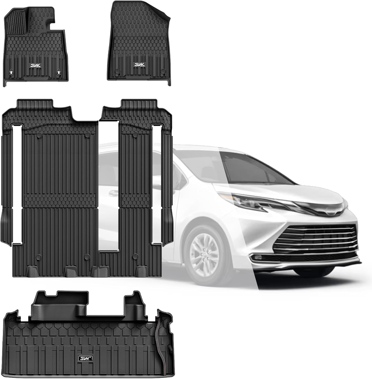 3W Floor Mats for Toyota Sienna 2021-2025 LE/XLE - Custom Fit