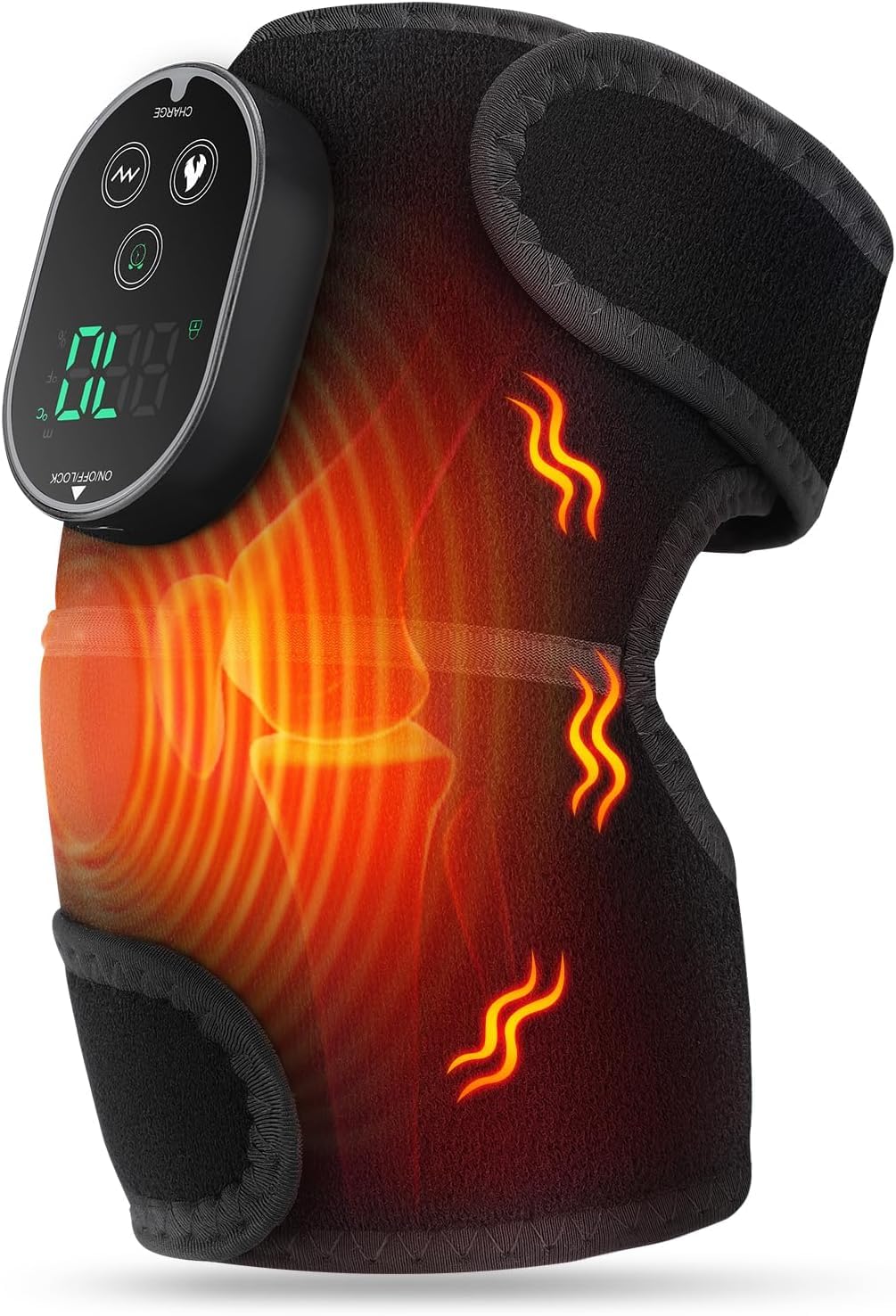Cordless Knee Massager with Heat for Pain Relief and Comfort