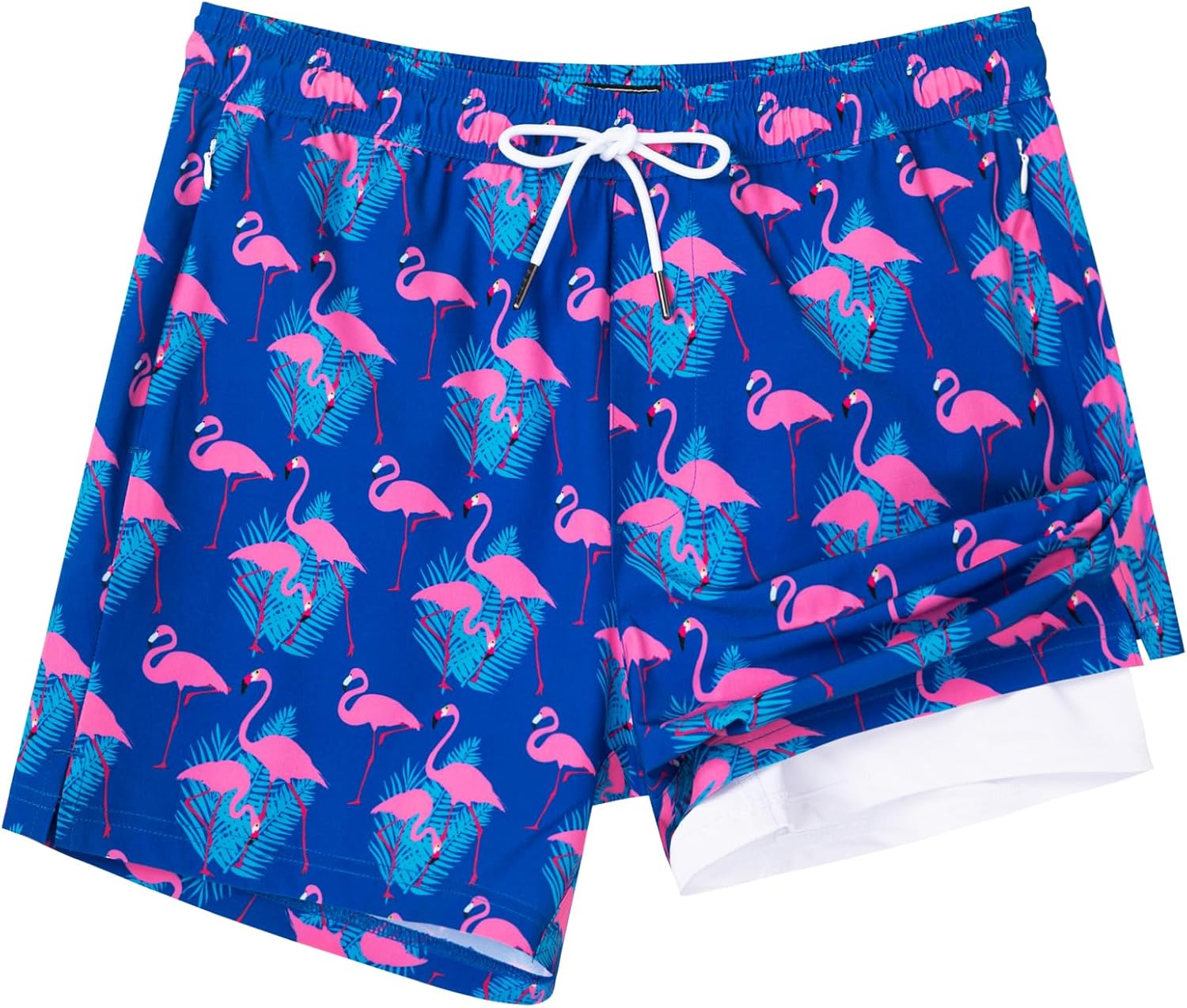 Quick Dry 5 Inch Swim Trunks with Compression Liner for Men