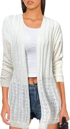Kate Kasin Women's Summer Crochet Lightweight Cardigan Sweater