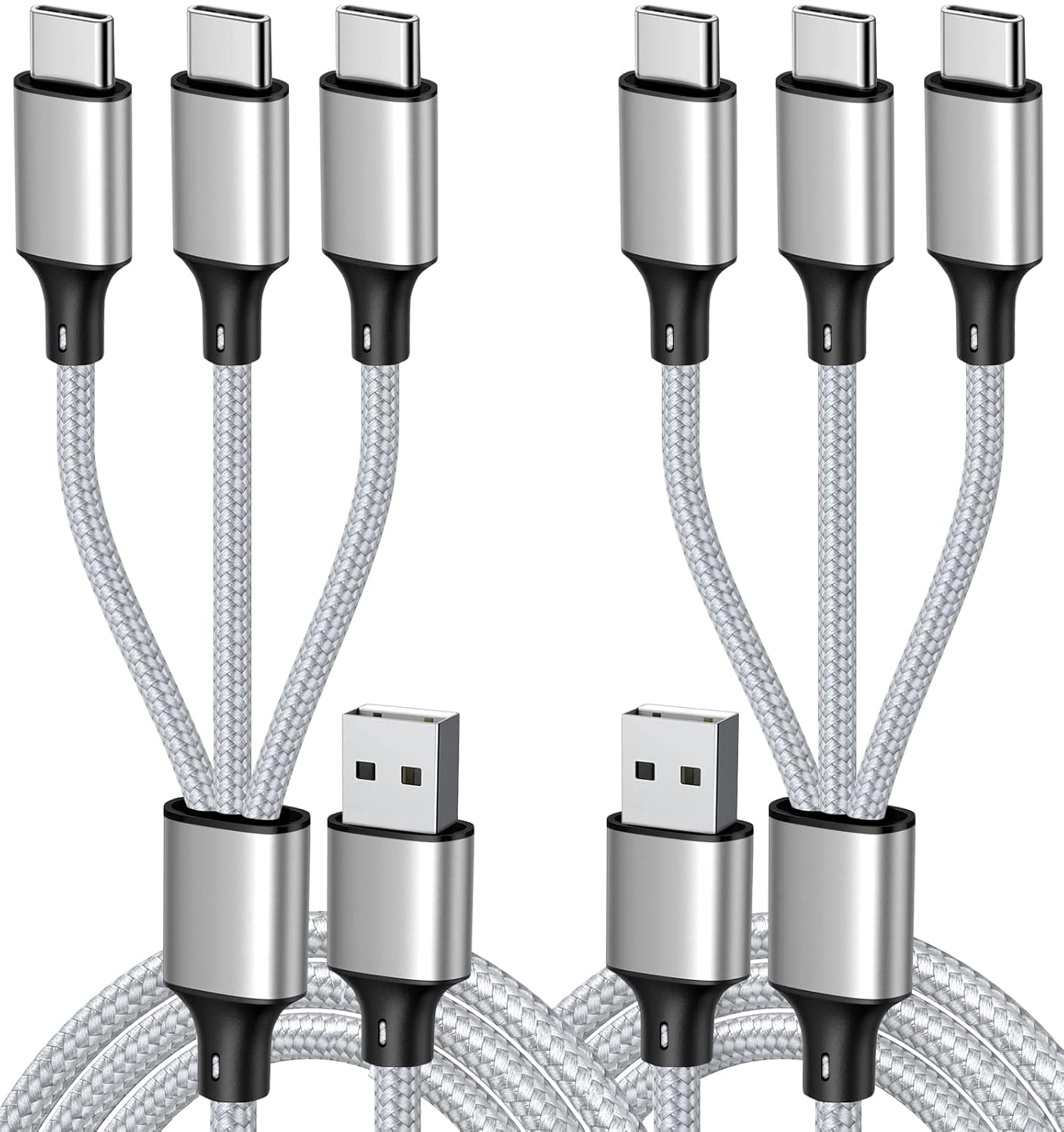 Fast Charge Trio: Puxnoin USB C 3-in-1 Cable - 2Pack