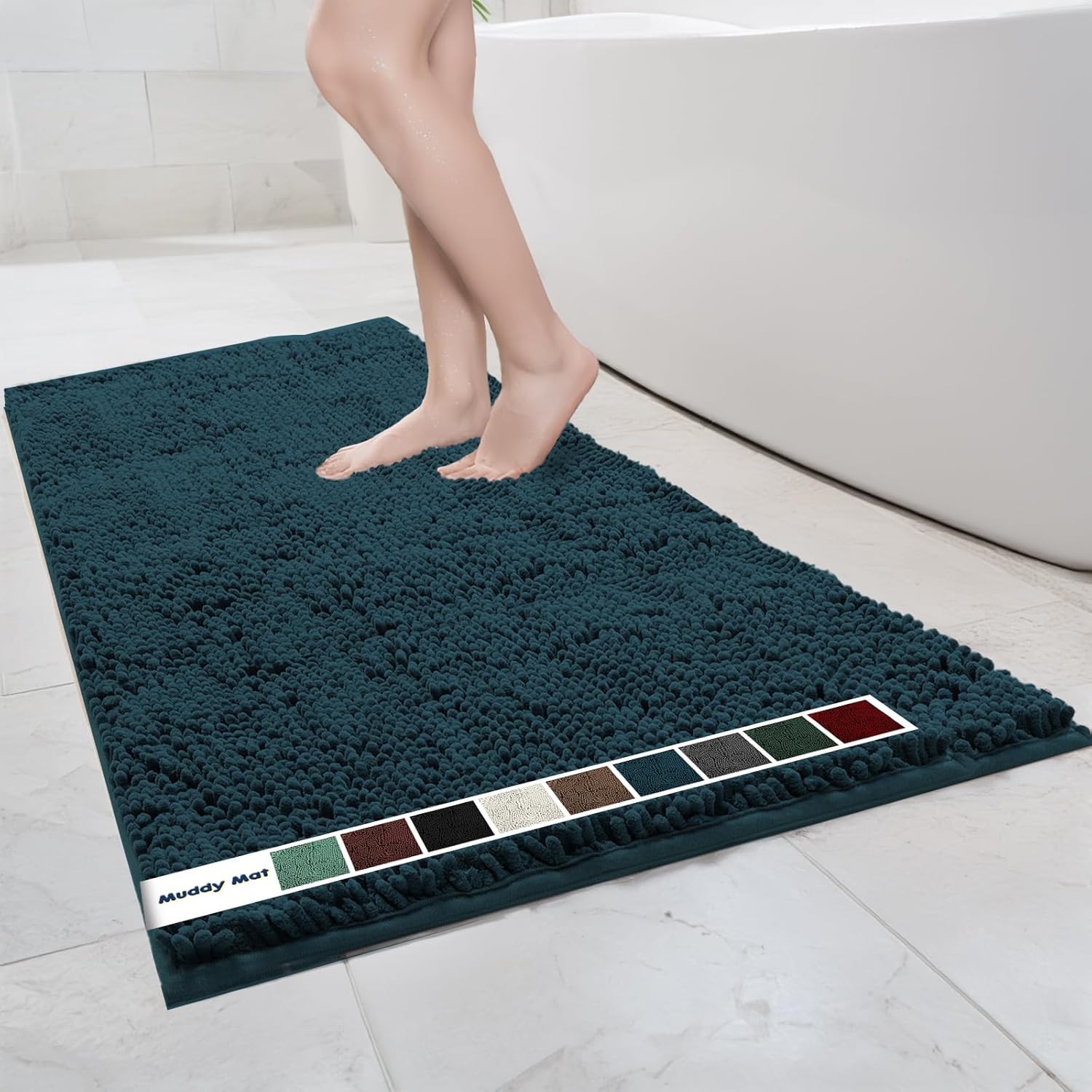 Muddy Mat Chenille Bathroom Rugs Quick Dry Microfiber Mats