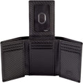 Carbon Fiber Trifold Wallet for Men - RFID Blocking Leather Case