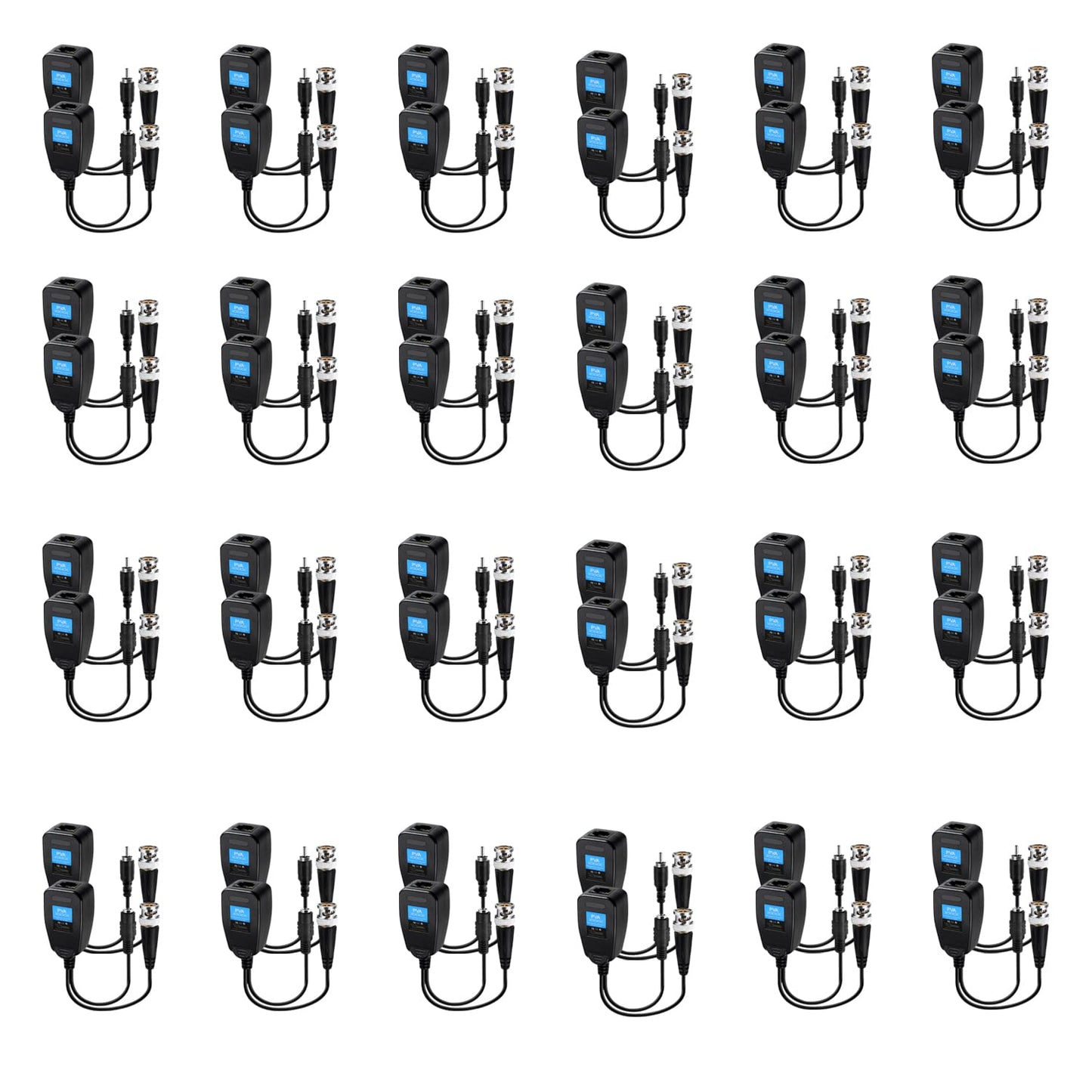 Passive Video Balun Connectors for CCTV Systems - 24 Pairs