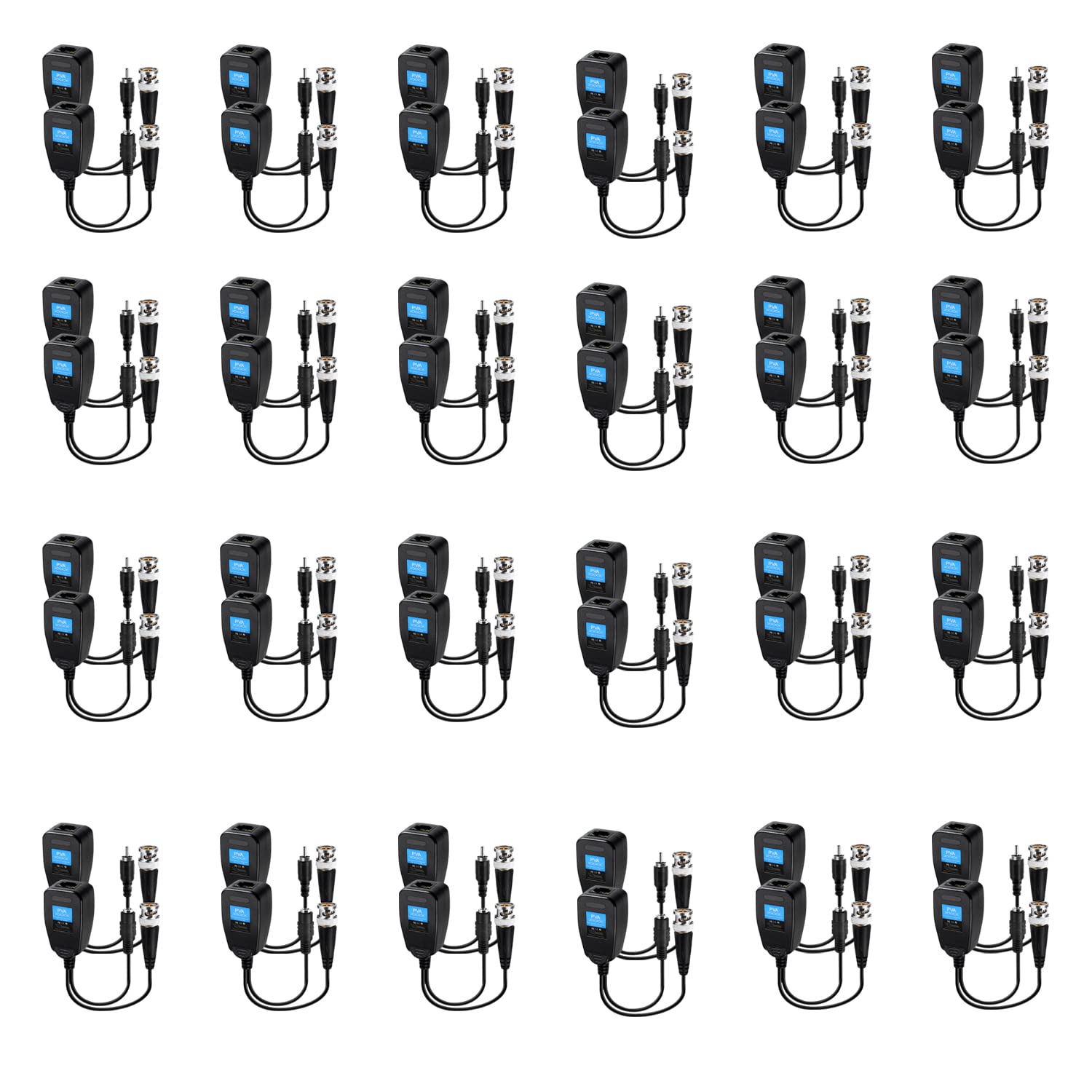Passive Video Balun Connectors for CCTV Systems - 24 Pairs