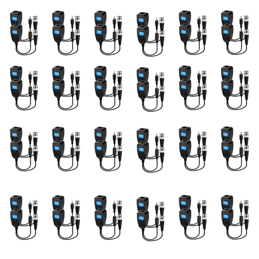 Passive Video Balun Connectors for CCTV Systems - 24 Pairs