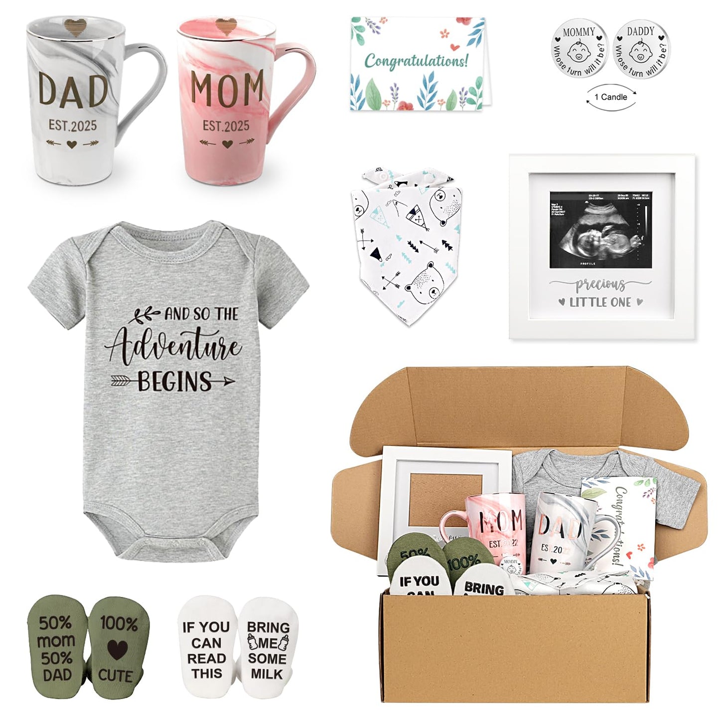 New Parents Gift Set for 2025 Pregnancy Announcement Joy